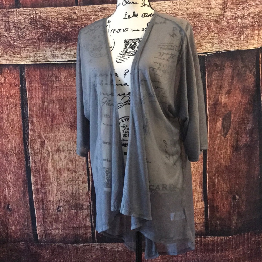 Lularoe grey cardigan floral print - Picture 2 of 4